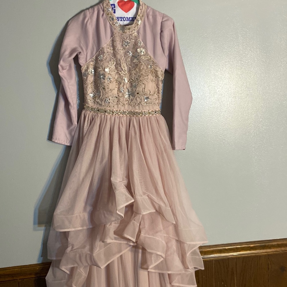 Pale pink gown, built up